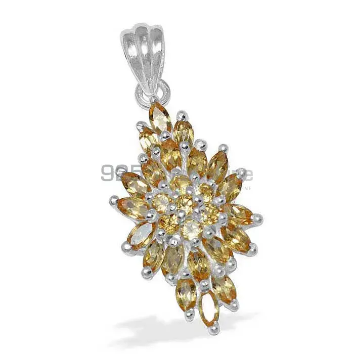 Citrine Gemstone Pendants In 925 Fine Silver Jewelry 925SP1495_0