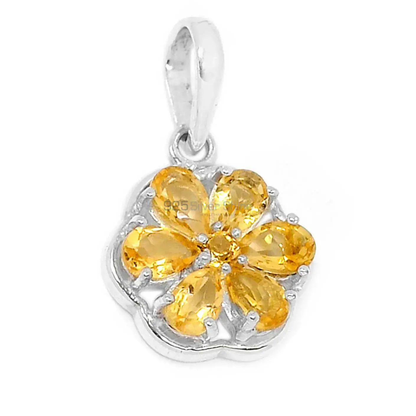 Citrine Gemstone Pendants In Fine Sterling Silver Jewelry 925SP294-3_1