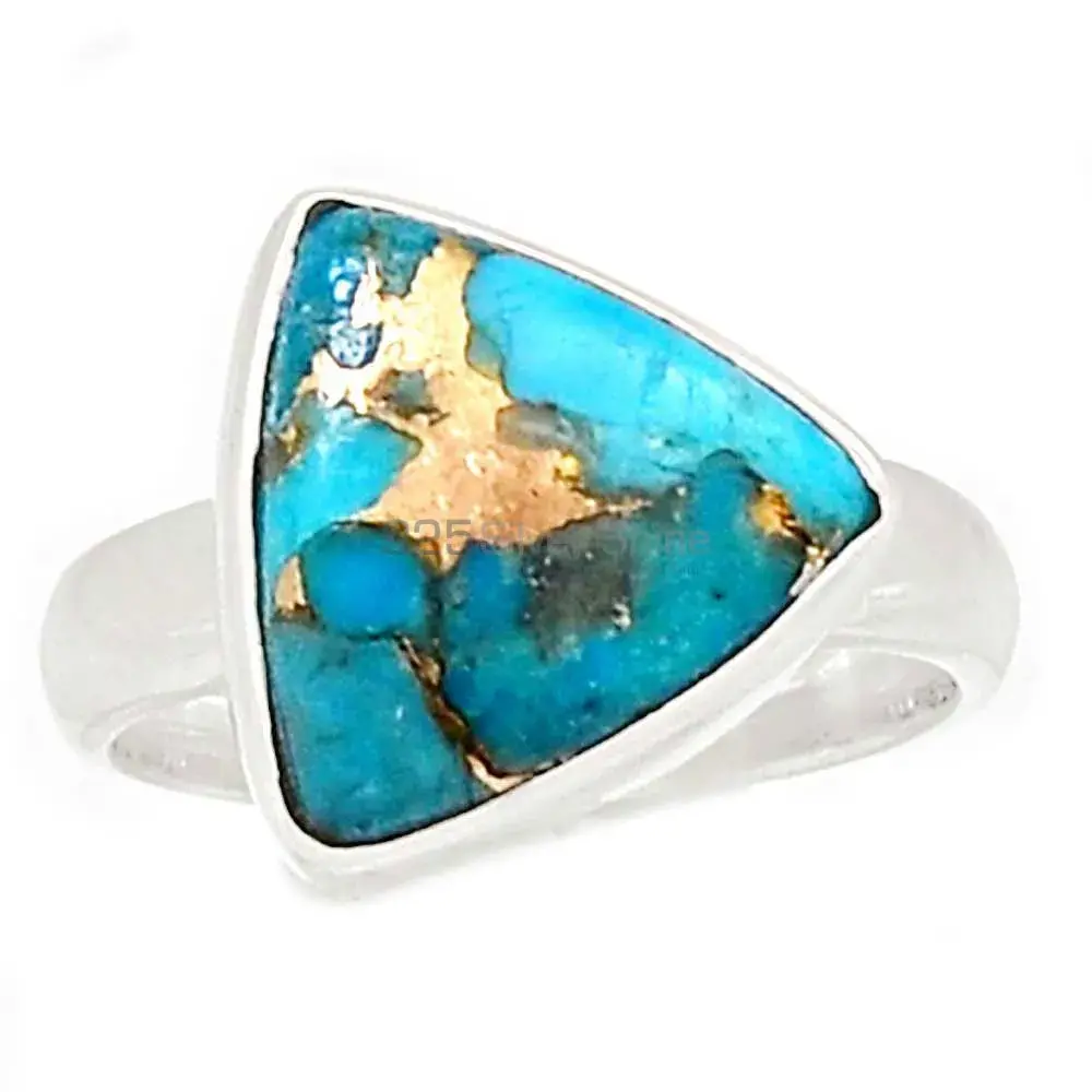 Copper Turquoise Gemstone Handmade Ring In Sterling Silver Jewelry 925SR2299_1