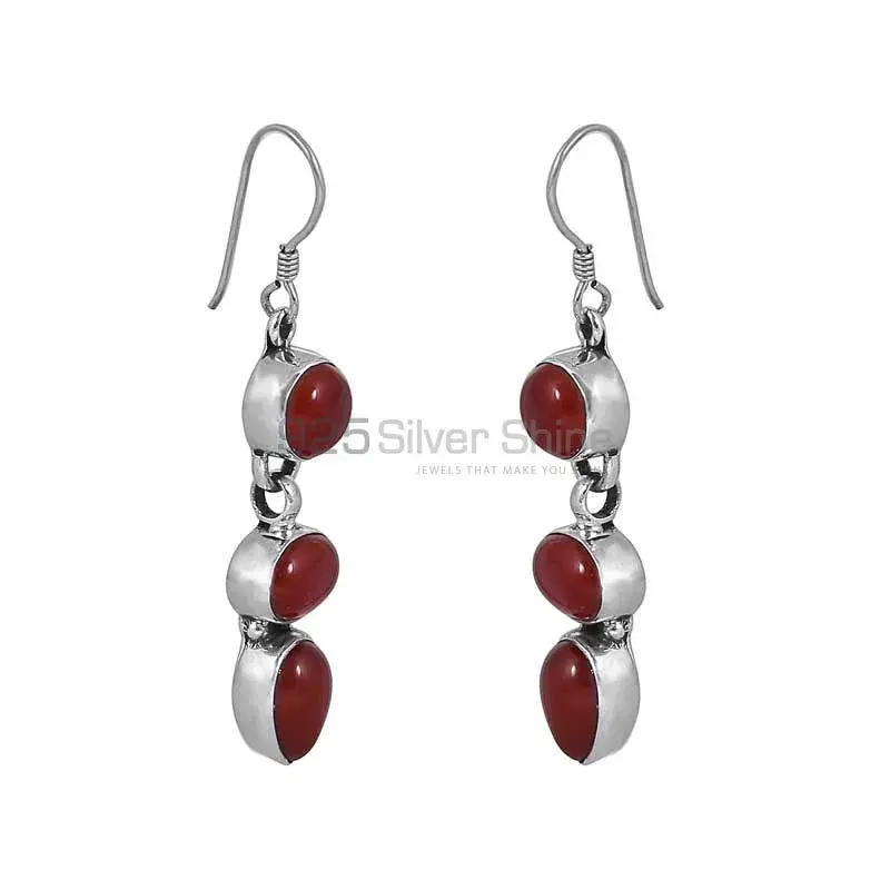 Carnelian Gemstone Dangle Earring In 925 Sterling Silver Jewelry 925SE32_2