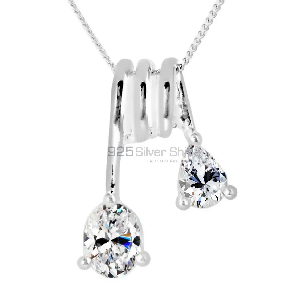 Crystal Gemstone Pendants In Fine Sterling Silver Jewelry 925SP264-8_0