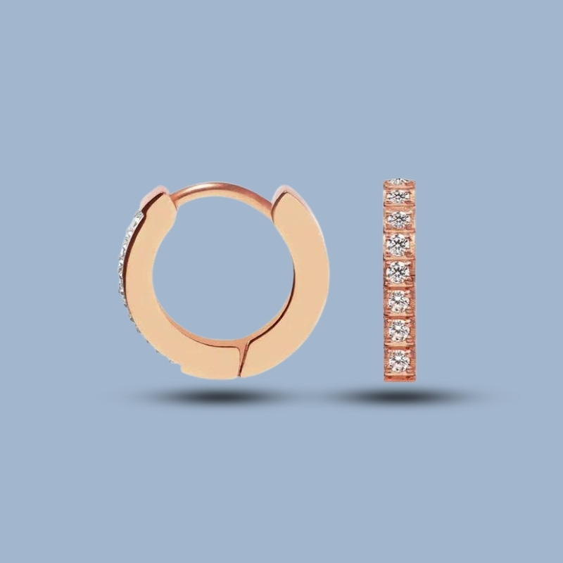 Cz Gemstone With 925 Sterling Silver Ruthenium Hoop Earring 925She111_0