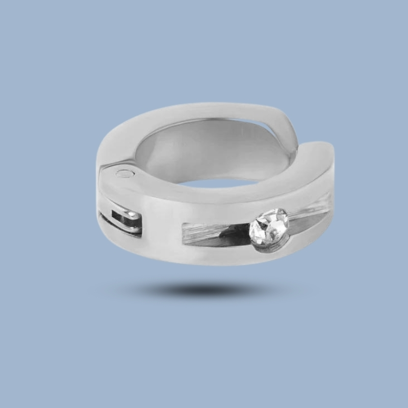 Cz Gemstone With 925 Sterling Silver Titanium Hinge Ear Cuffs 925She291_0