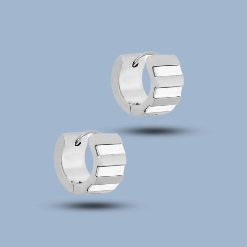 925 Sterling Silver Ruthenium Hoop Earring 925She205_0