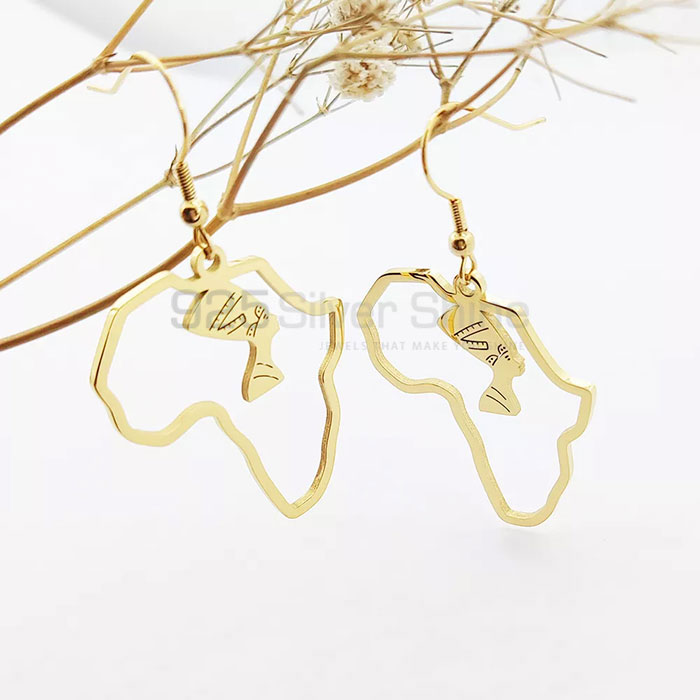 Map Egyptian Queen Nefertiti Dangle Earring In 925 Silver MPME354_2