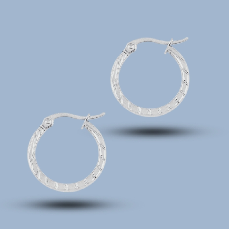 Diamond Cut 925 Sterling Silver Hinged Segment Hoop Earring 925She268_0