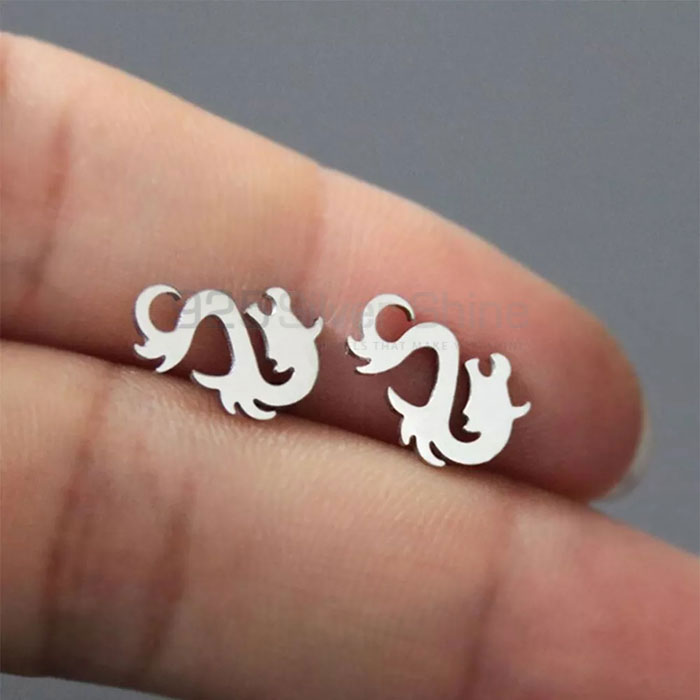 Dinosaur Earring, Animal Minimalist Earring In 925 Sterling Silver AME69_0