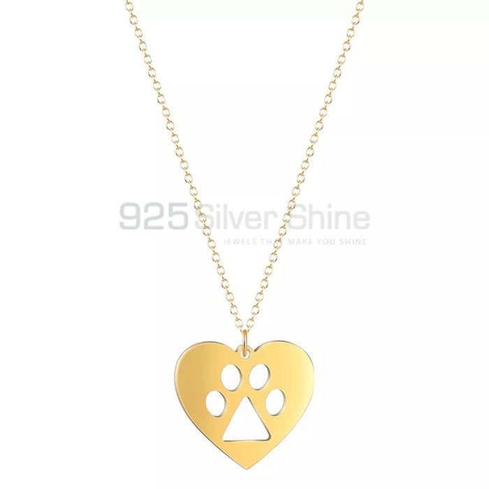 Dog Cat Paw Necklace, Animal Minimalist Necklace In 925 Sterling Silver AMN105_0