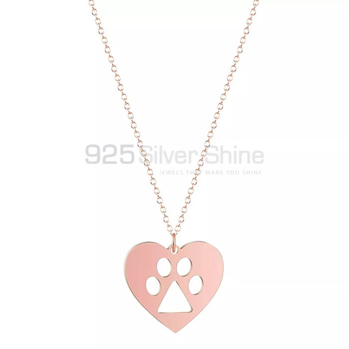 Dog Cat Paw Necklace, Animal Minimalist Necklace In 925 Sterling Silver AMN105_1