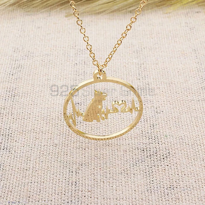 Electro Catdiogram Dog Necklace, Animal Minimalist Necklace In 925 Sterling Silver AMN233_0