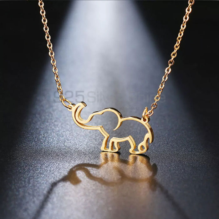 Elephant Necklace, Animal Minimalist Necklace In 925 Sterling Silver AMN207_1