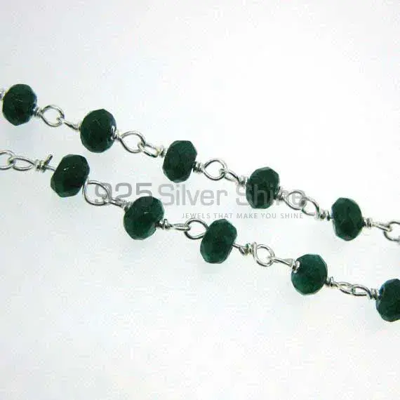 Emerald Dyed rosary chain "Wire Wrapped 1 Feet Roll Chain" 925RC232_1