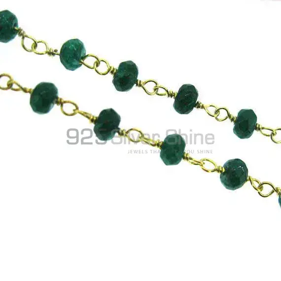 Emerald Dyed rosary chain "Wire Wrapped 1 Feet Roll Chain" 925RC232_3