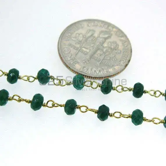 Emerald Dyed rosary chain "Wire Wrapped 1 Feet Roll Chain" 925RC232_4
