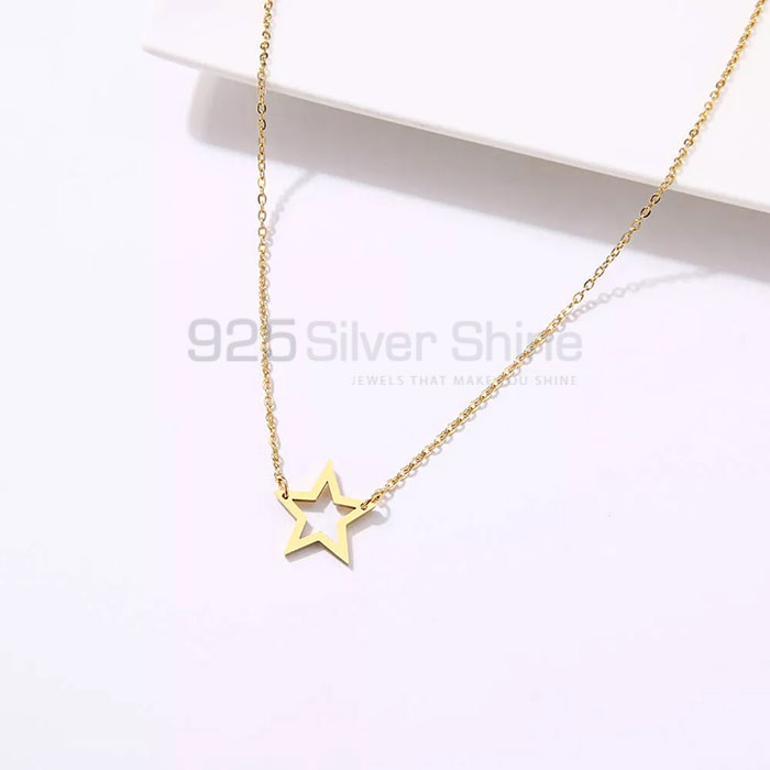 925 Silver Star Charm Necklace STMN504_0