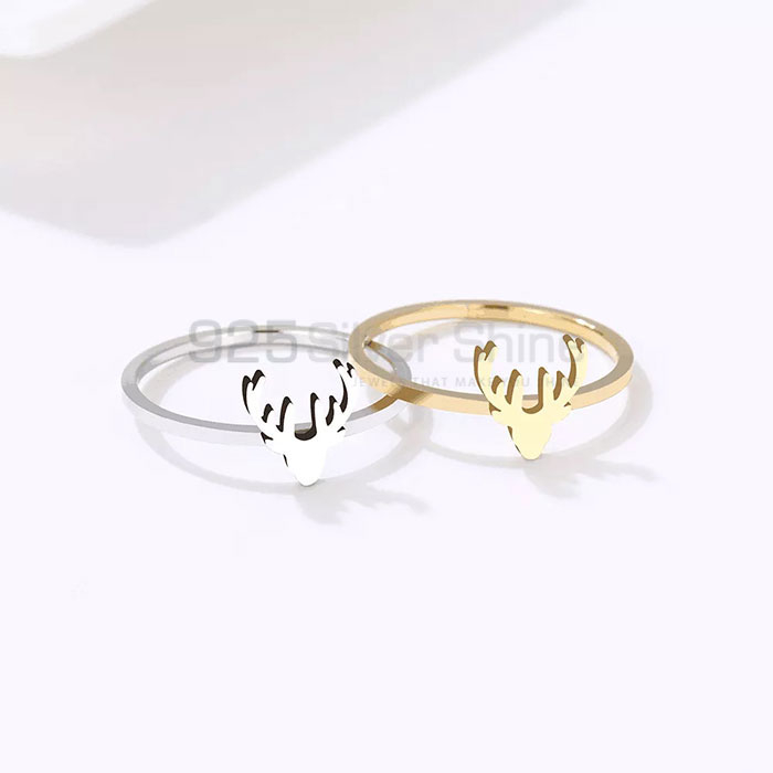 Fabulous Deer Head Ring, Animal Minimalist Rings In 925 Sterling Silver AMR299_1