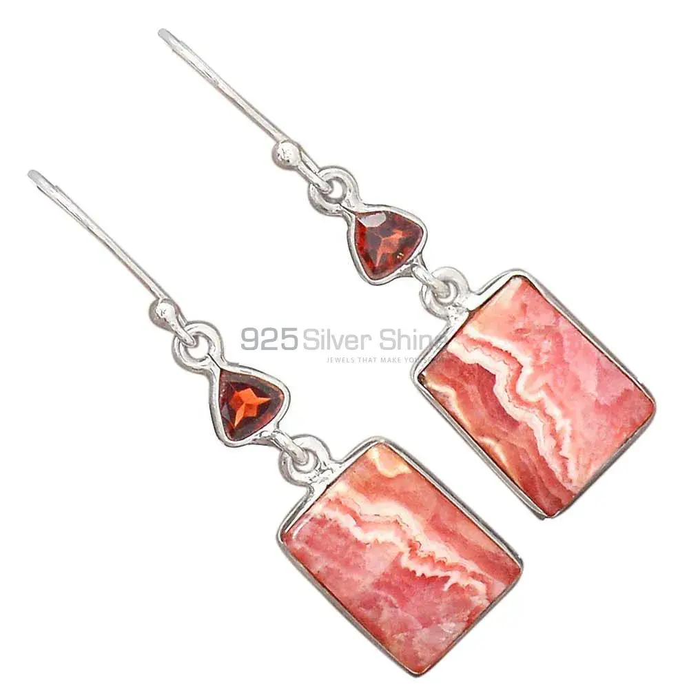Fine 925 Sterling Silver Earrings In Genuine Multi Gemstone 925SE2814_1