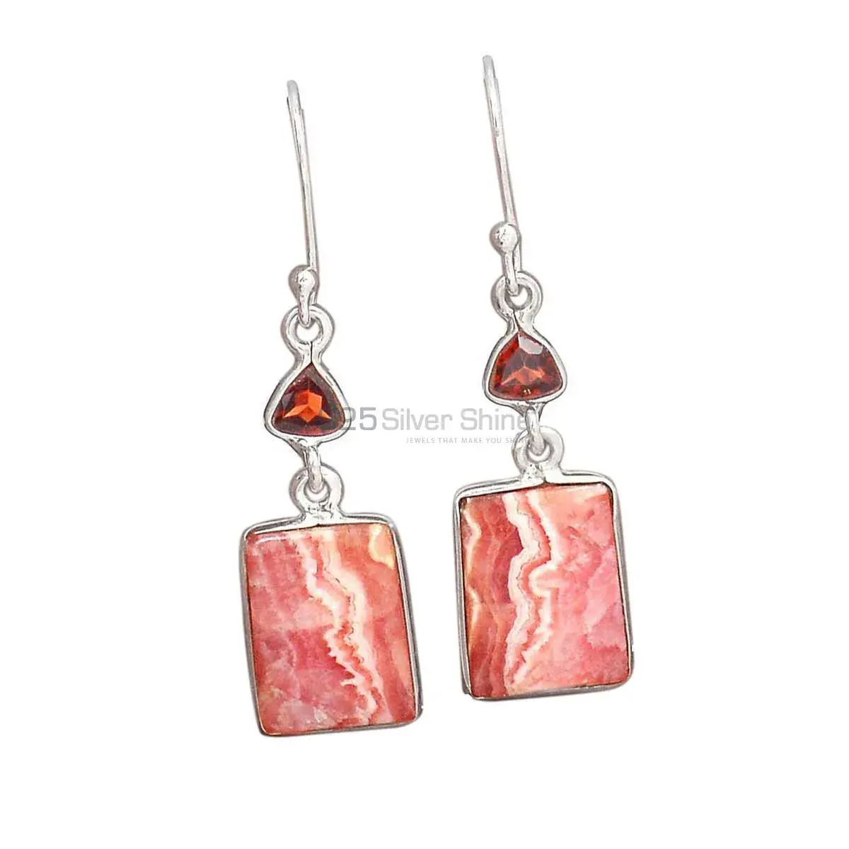 Fine 925 Sterling Silver Earrings In Genuine Multi Gemstone 925SE2814_2
