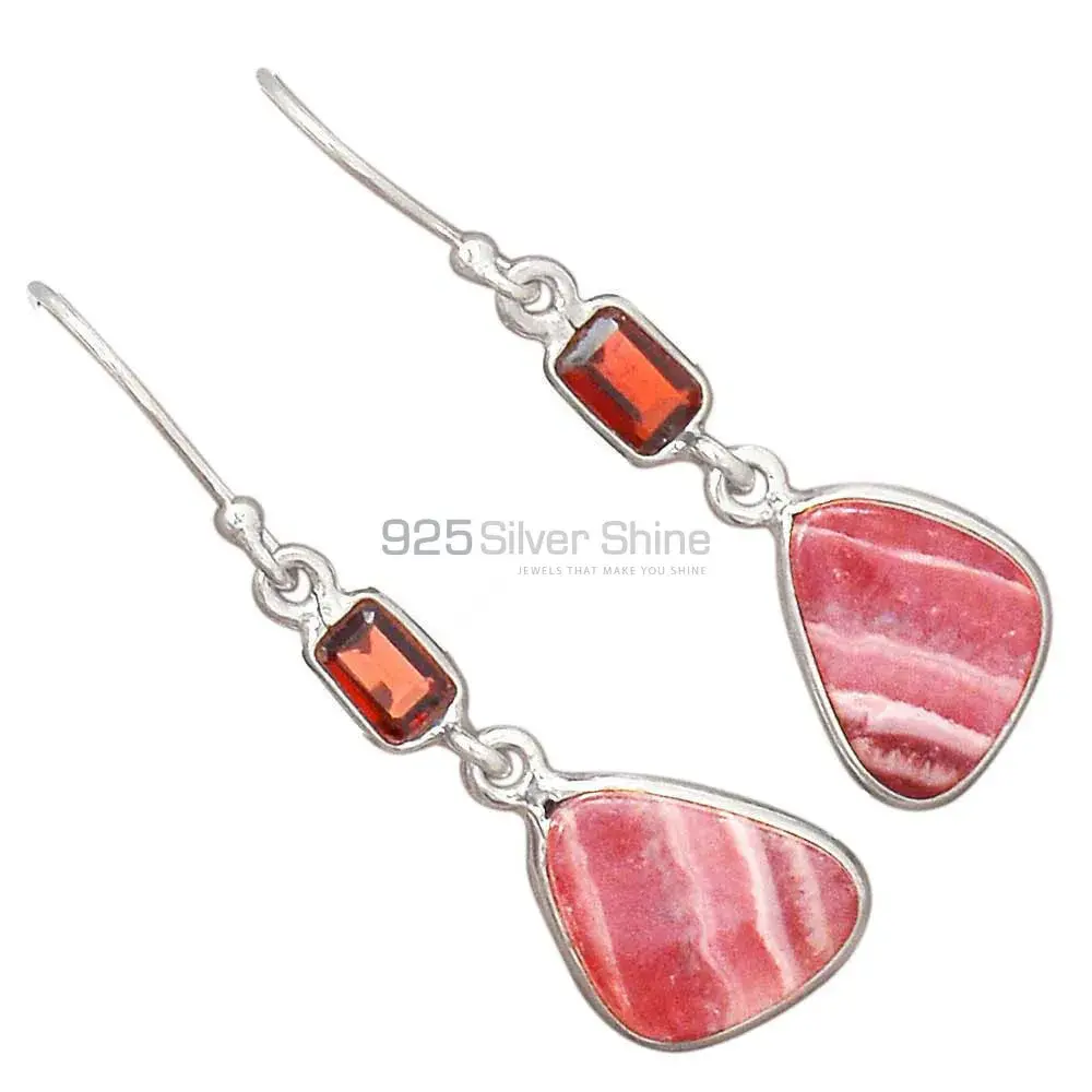 Fine 925 Sterling Silver Earrings In Genuine Multi Gemstone 925SE2814_3