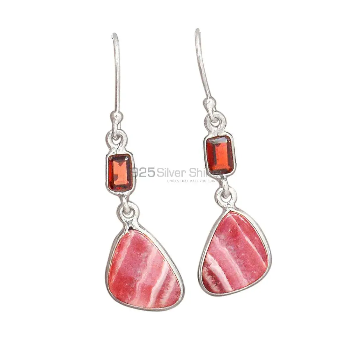 Fine 925 Sterling Silver Earrings In Genuine Multi Gemstone 925SE2814_4