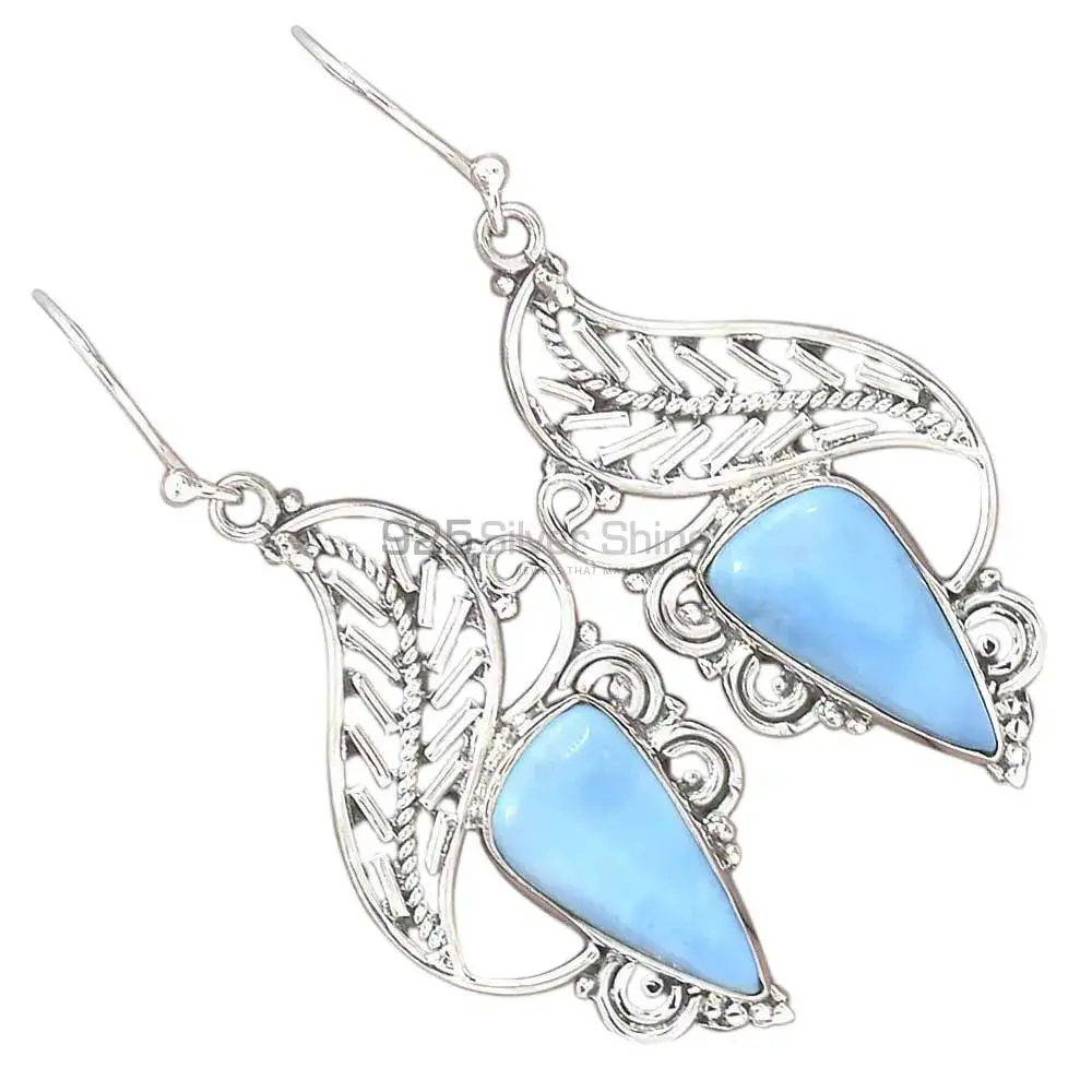 Fine 925 Sterling Silver Earrings In Genuine Opal Gemstone 925SE2972_2