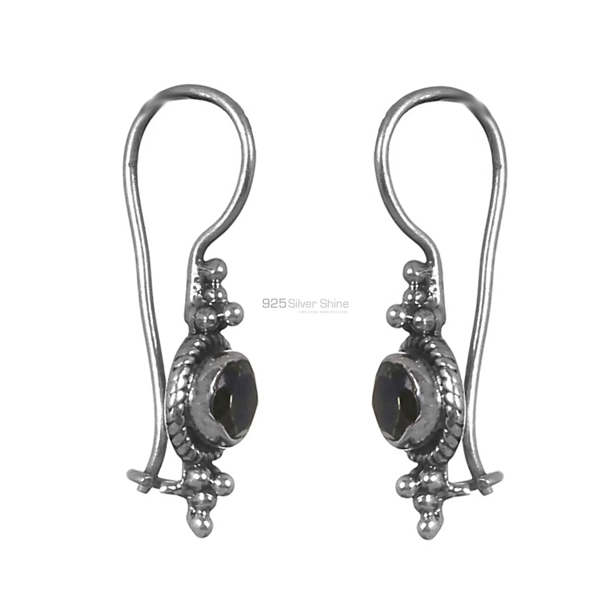 Fine 925 Sterling Silver Earrings In Natural Peridot Gemstone 925SE226_1