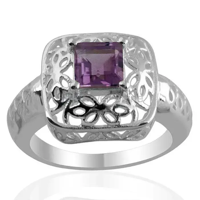 Filigree Design Amethyst Silver Rings 925SR1368_0