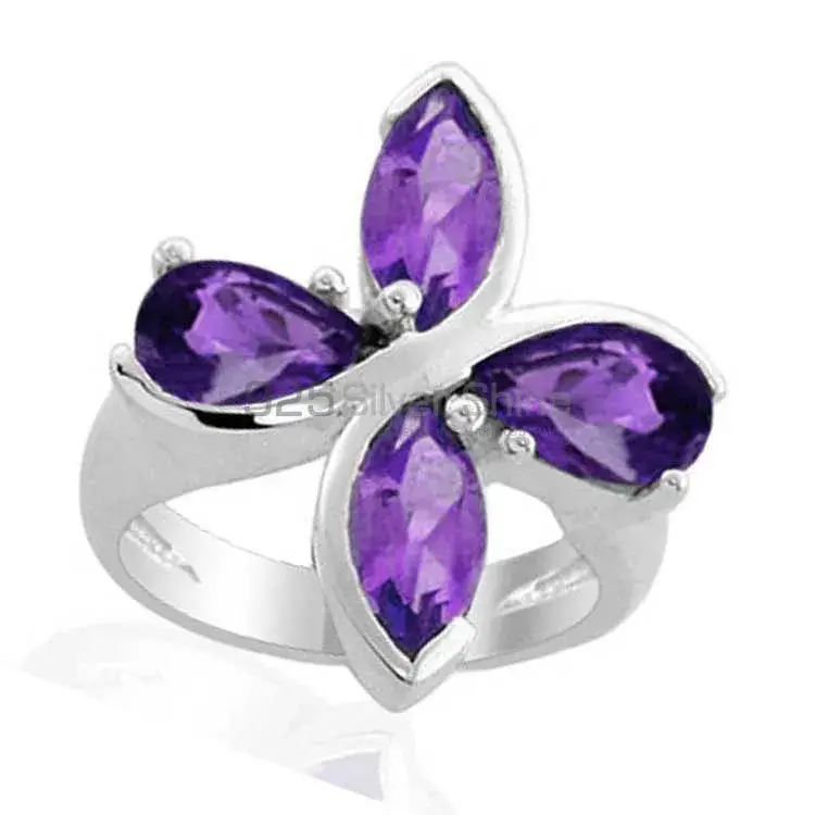 Fine 925 Sterling Silver Rings In Genuine Amethyst Gemstone 925SR1988_1