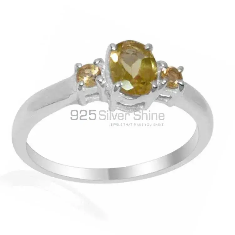 Fine 925 Sterling Silver Rings In Genuine Citrine Gemstone 925SR1830_0