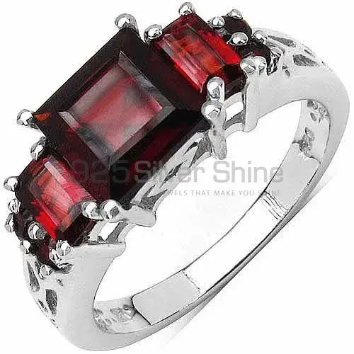 Fine 925 Sterling Silver Rings In Genuine Garnet Gemstone 925SR3197_0