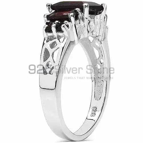 Fine 925 Sterling Silver Rings In Genuine Garnet Gemstone 925SR3197_1