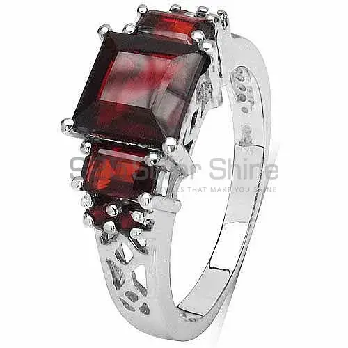 Fine 925 Sterling Silver Rings In Genuine Garnet Gemstone 925SR3197_2