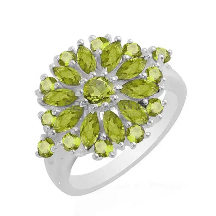 Fine 925 Sterling Silver Rings In Genuine Peridot Gemstone 925SR1763_1