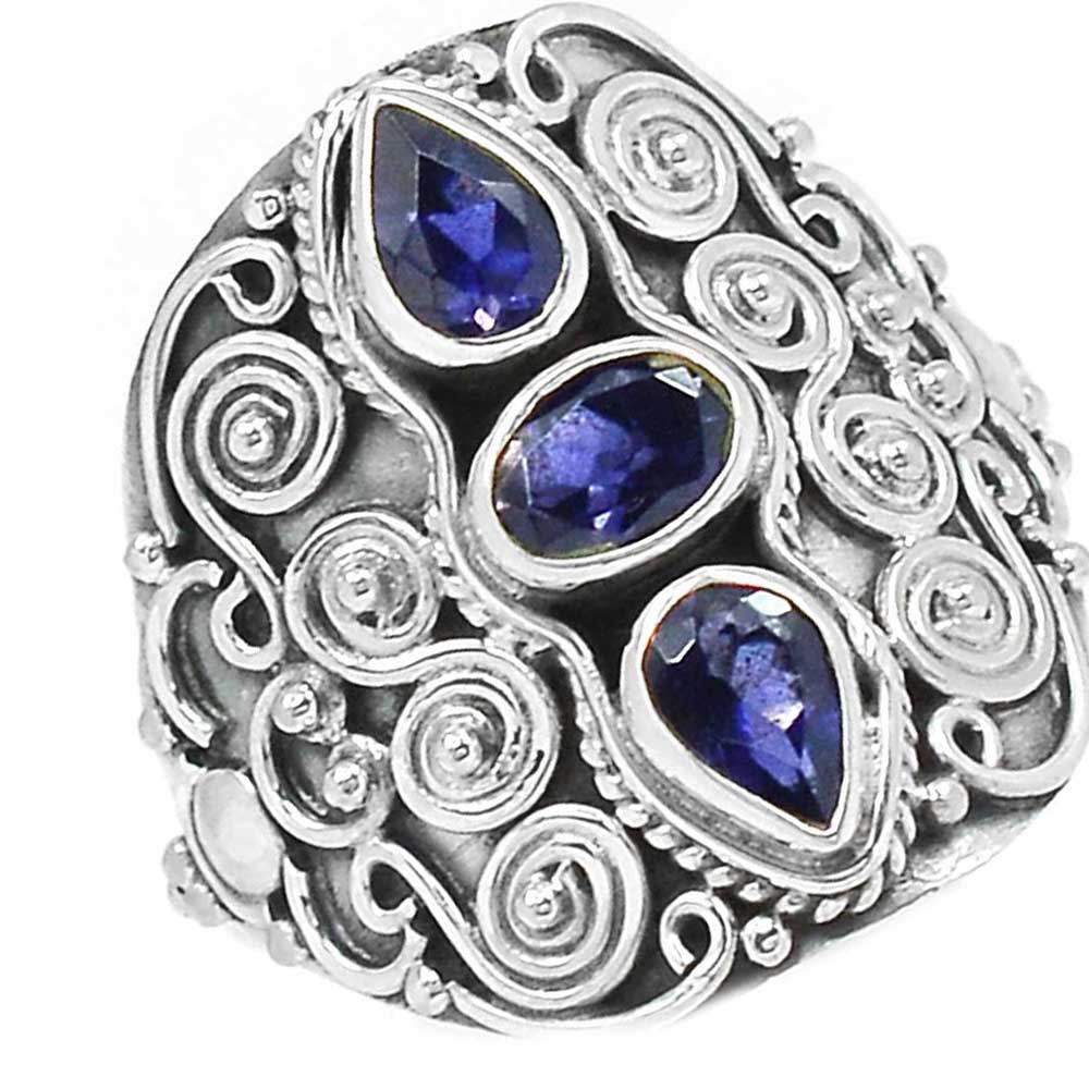 Fine 925 Sterling Silver Rings In Genuine Tanzanite Gemstone 925SR1001_1