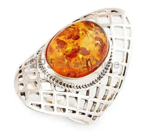 Fine 925 Sterling Silver Rings In Natural Amber Gemstone 925SR2785_1