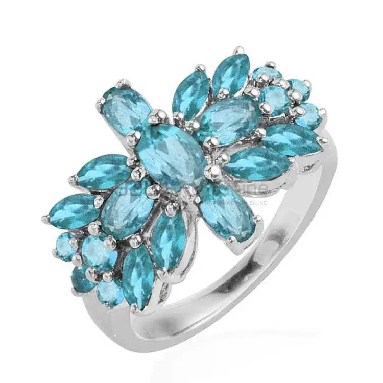 Fine 925 Sterling Silver Rings In Natural Blue Topaz Gemstone 925SR1761_0