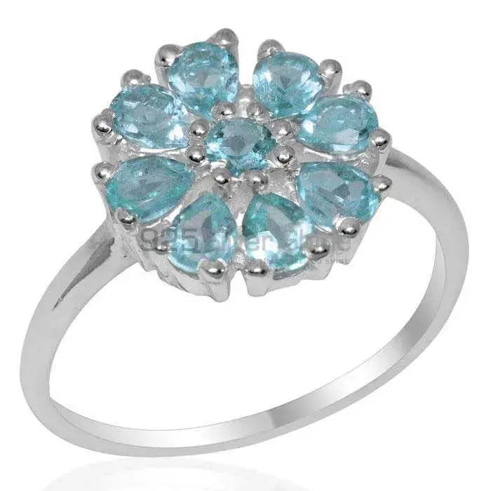 Fine 925 Sterling Silver Rings In Natural Blue Topaz Gemstone 925SR2065_0