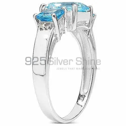 Fine 925 Sterling Silver Rings In Natural Blue Topaz Gemstone 925SR3180_1