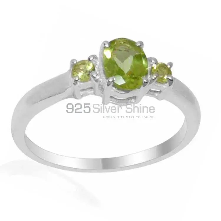 Fine 925 Sterling Silver Rings In Natural Peridot Gemstone 925SR1828_1