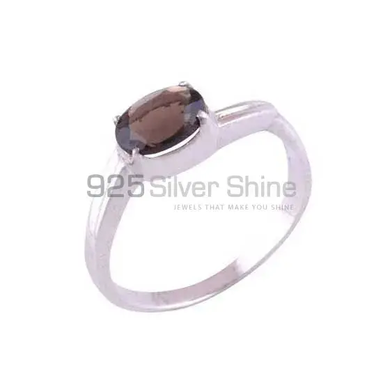 Fine 925 Sterling Silver Rings In Natural Smoky Quartz Gemstone 925SR3432_1