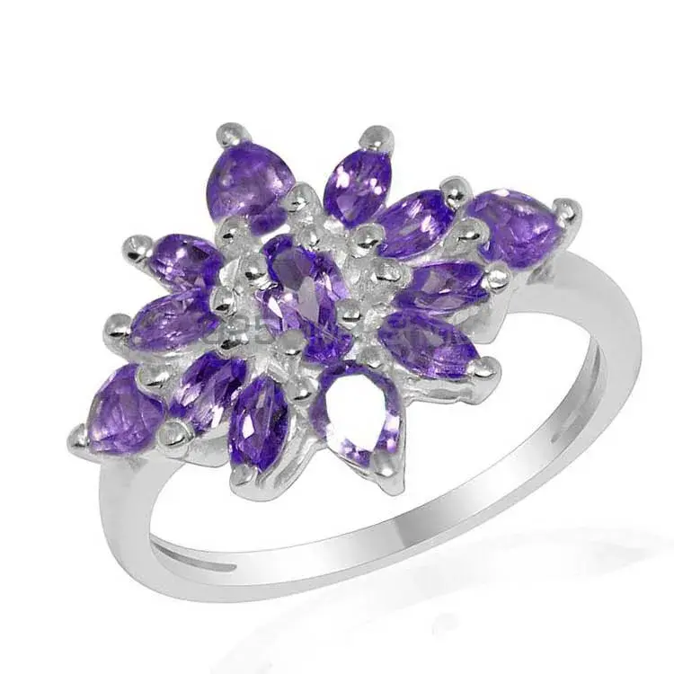 Fine 925 Sterling Silver Rings In Semi Precious Amethyst Gemstone 925SR1683_0