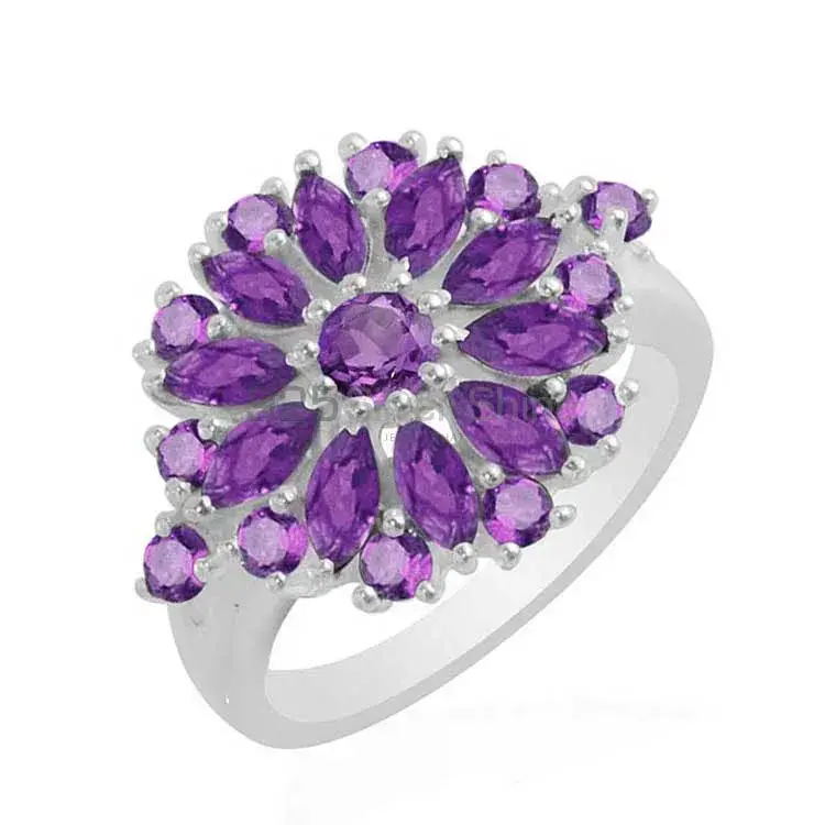 Fine 925 Sterling Silver Rings In Semi Precious Amethyst Gemstone 925SR1762_1