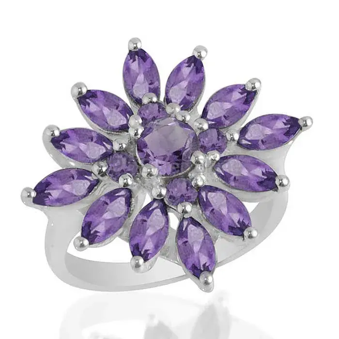 Fine 925 Sterling Silver Rings In Semi Precious Amethyst Gemstone 925SR2066_1