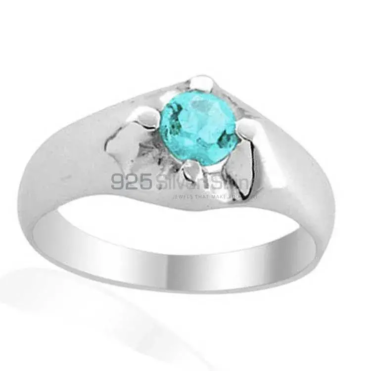 Fine 925 Sterling Silver Rings In Semi Precious Blue Topaz Gemstone 925SR1987_1