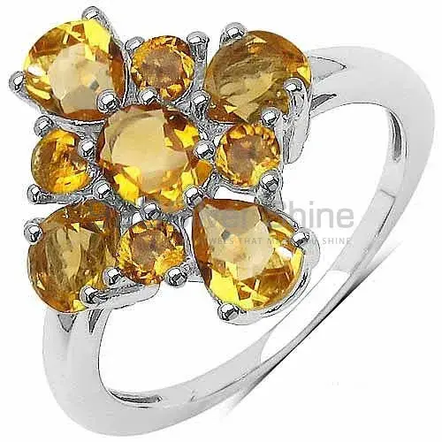 Fine 925 Sterling Silver Rings In Semi Precious Citrine Gemstone 925SR3354_0