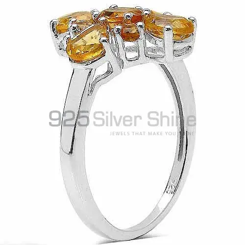 Fine 925 Sterling Silver Rings In Semi Precious Citrine Gemstone 925SR3354_1