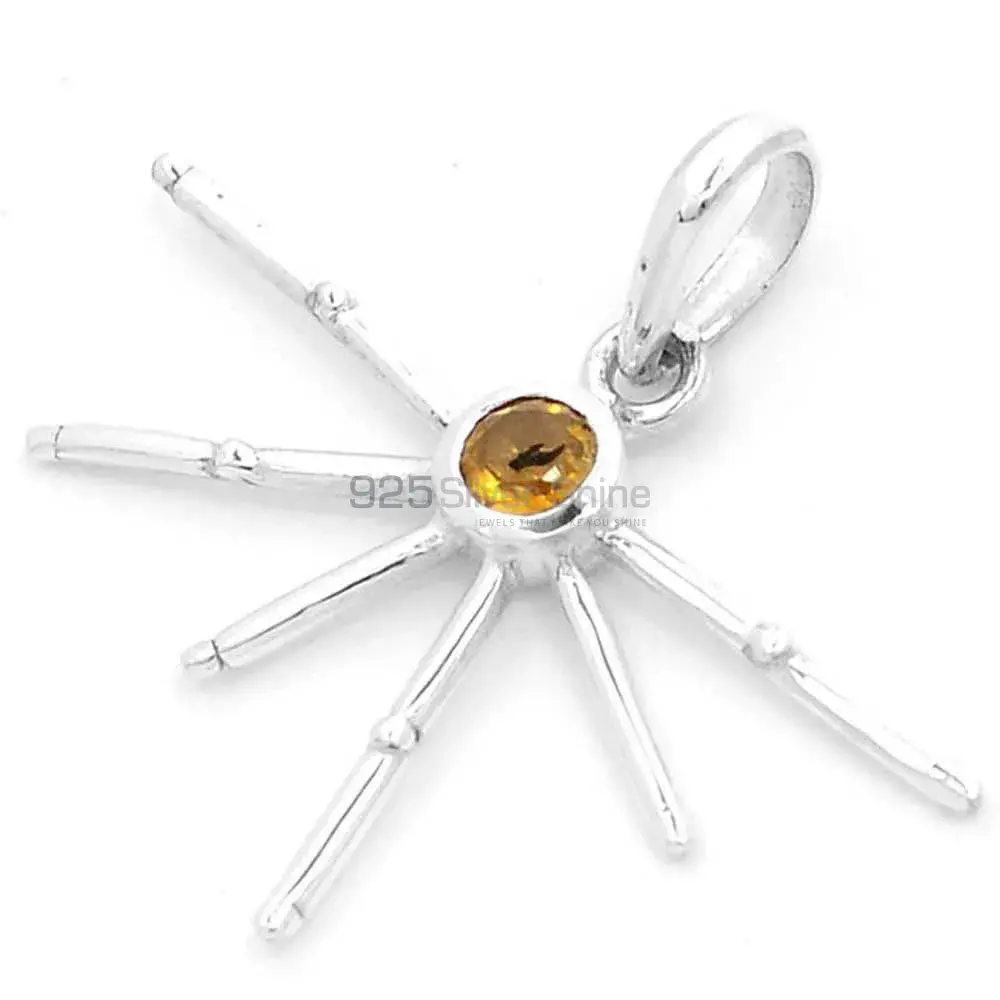 Fine Sterling Silver Pendants In Citrine Gemstone Jewelry 925SSP323-3_0