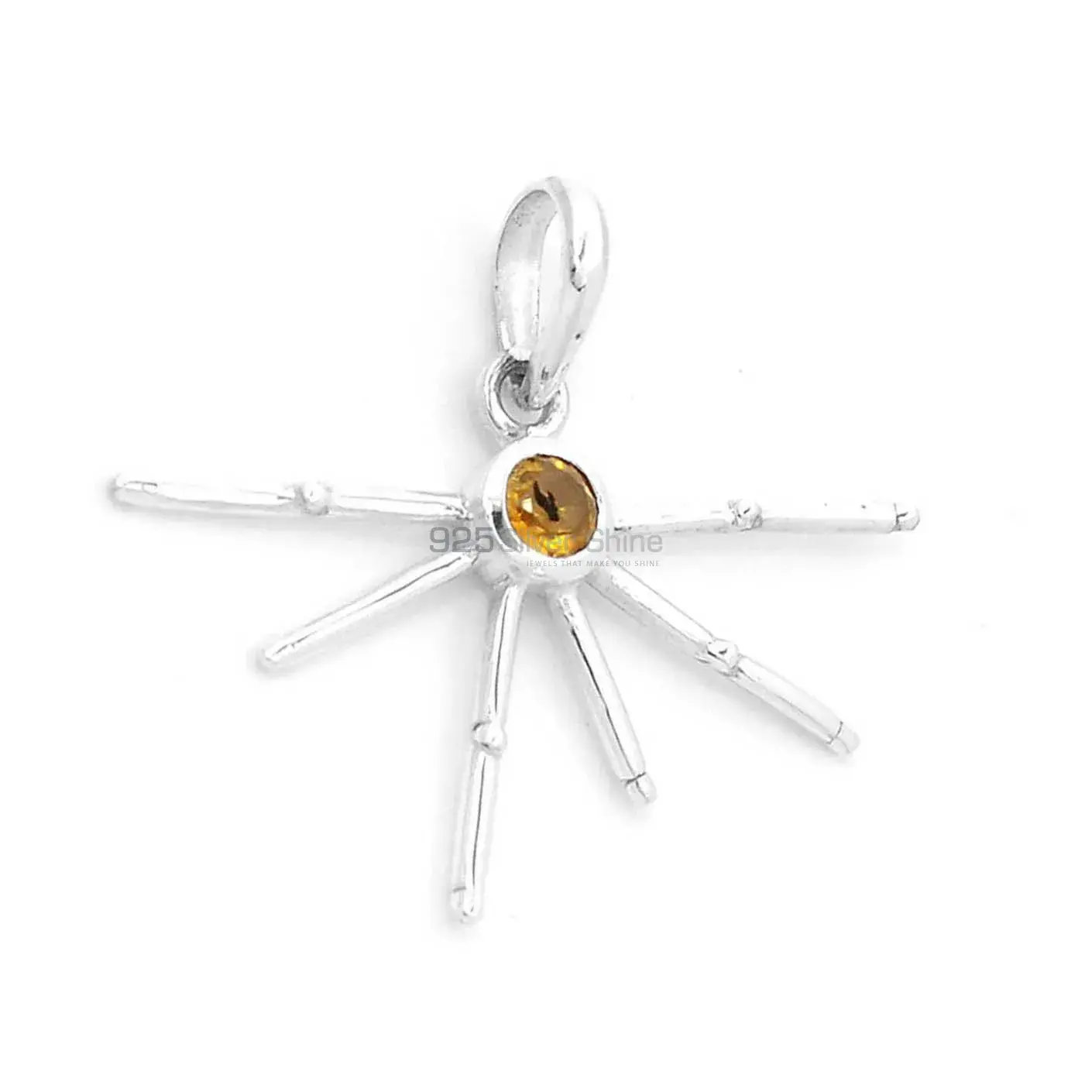 Fine Sterling Silver Pendants In Citrine Gemstone Jewelry 925SSP323-3_1