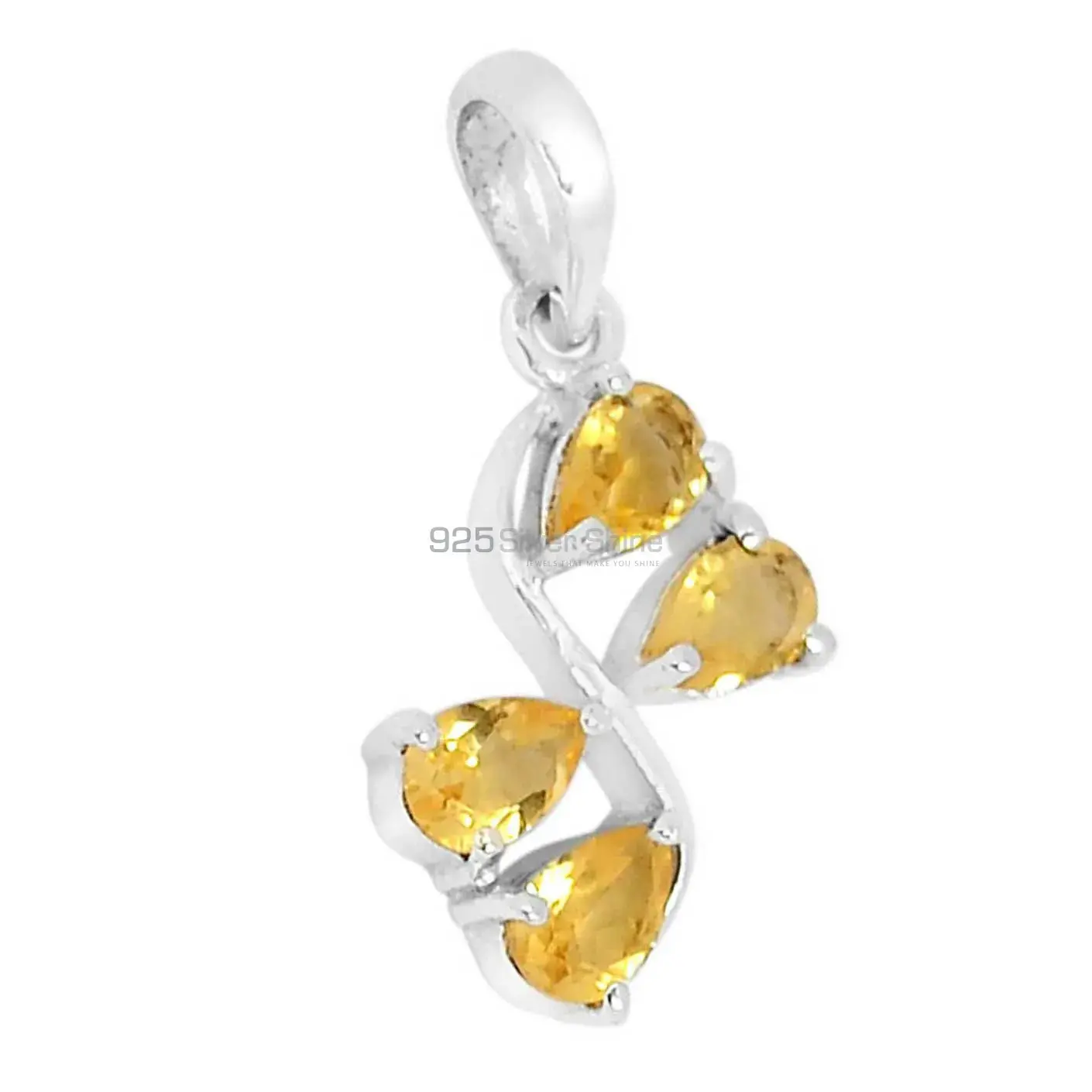 Fine Sterling Silver Pendants In Citrine Gemstone Jewelry 925SSP339-3_0
