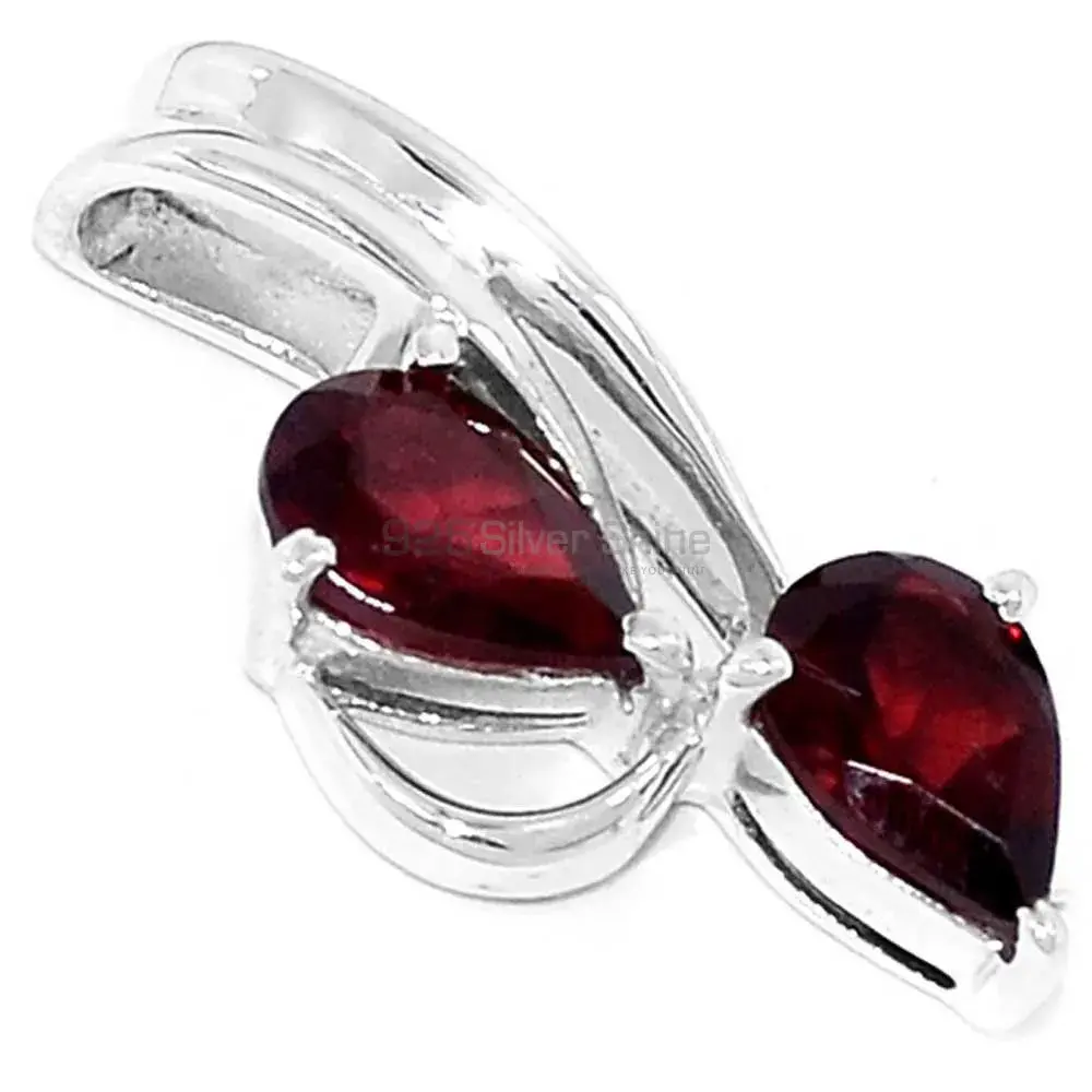 Fine Sterling Silver Pendants In Garnet Gemstone Jewelry 925SP221-6_0